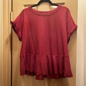 Rust Red Altar'd State Peplum Style Top